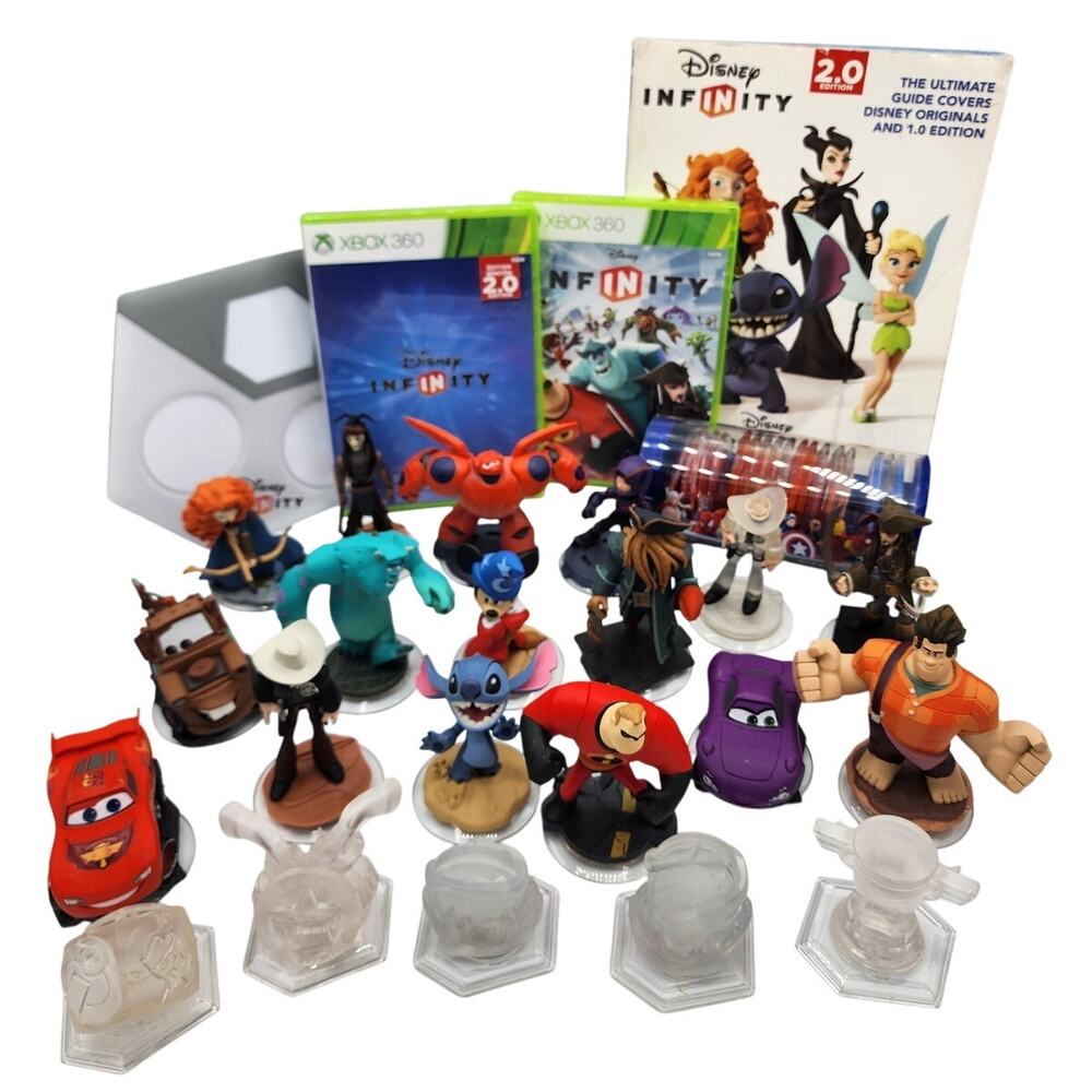 Disney Infinity 2.0 Pixar Characters Portal Pad Discs Book Games Case XBOX 360